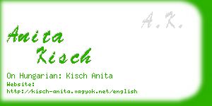 anita kisch business card